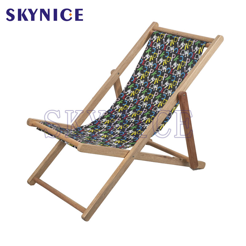 Wooden Foldable Sling Surfside Recliner