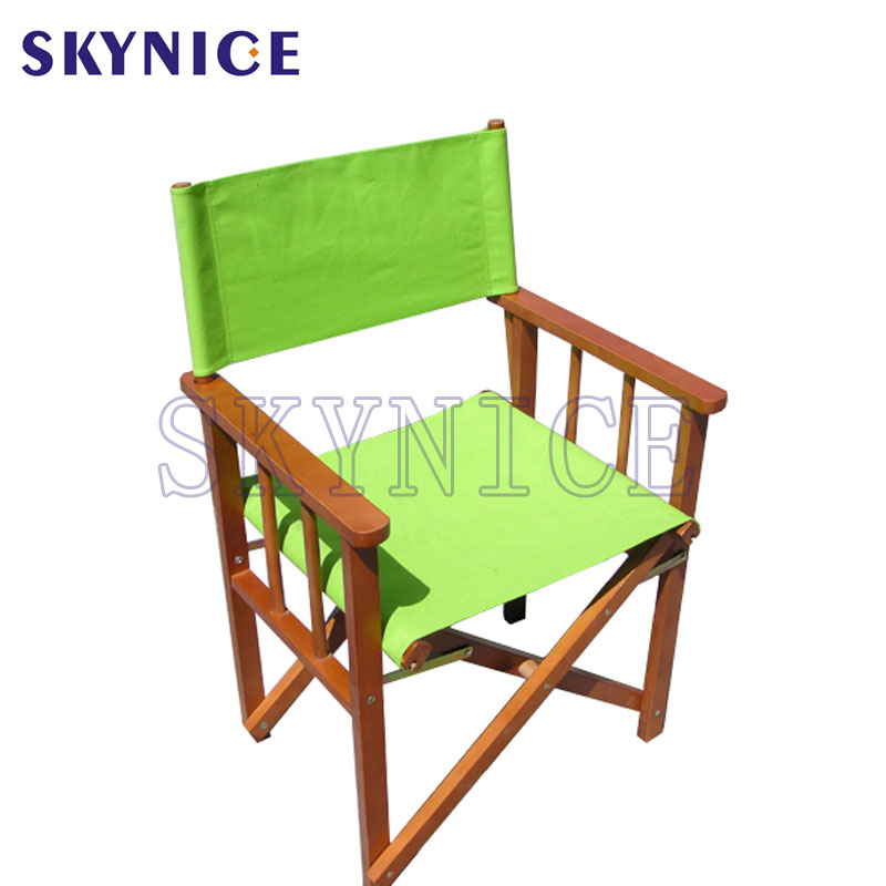 Wooden Folding Director Chair With Armrest Fold Portable Seat