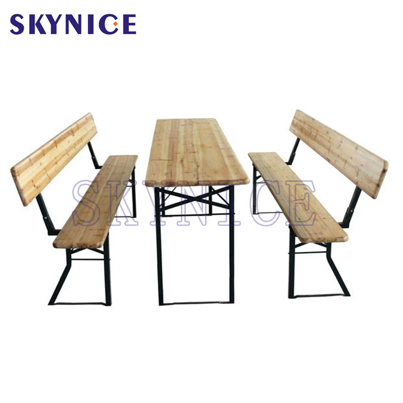 German Foldable Wooden Beer Table And Bench Set