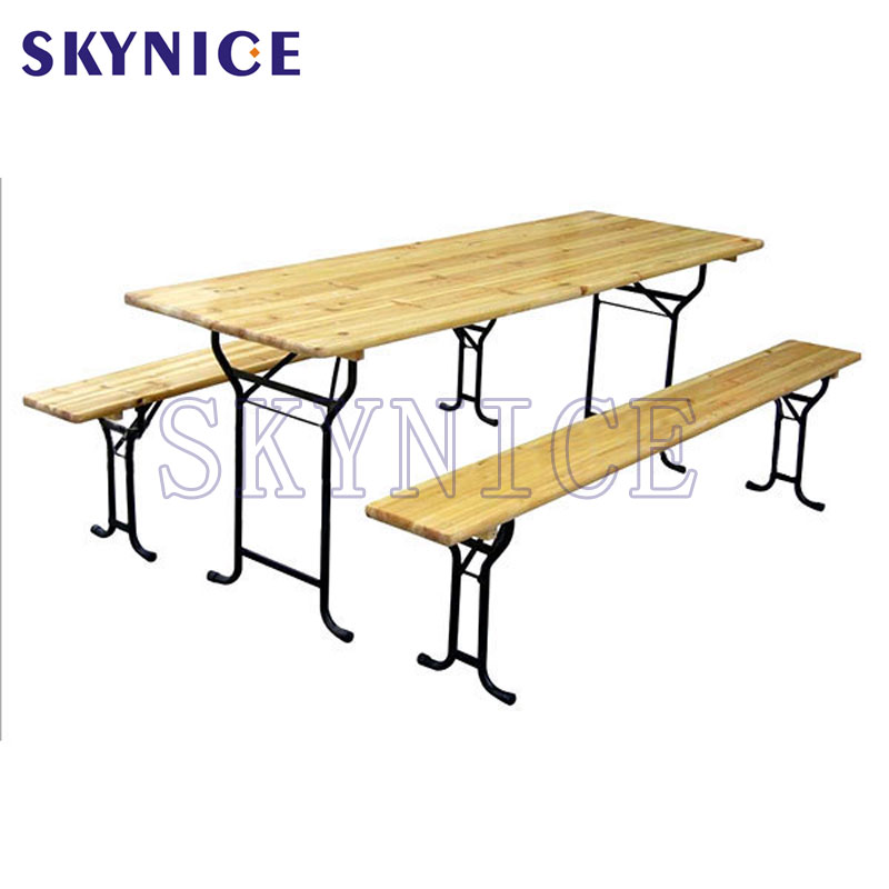 Wooden Folding Bench Set German Beer Table