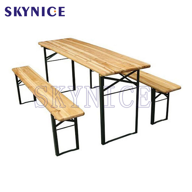 Fashion Popular Weather Resistant Garden Foldable Wooden Beer Table Set