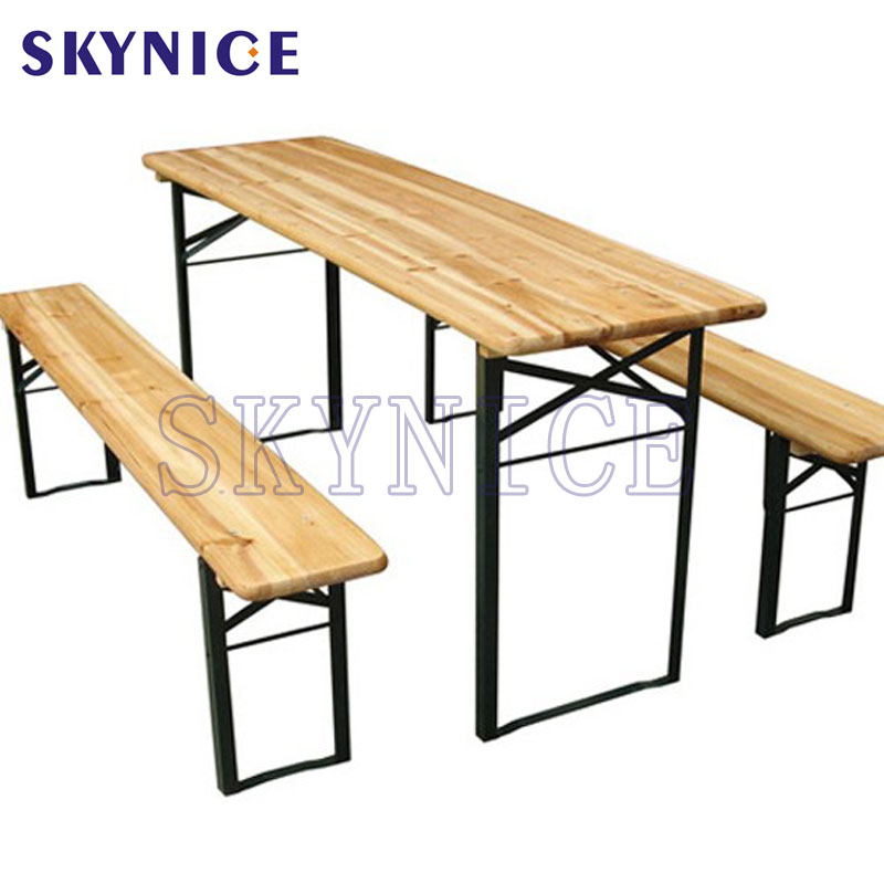 Garden Solid Wood Beer Table and Benches