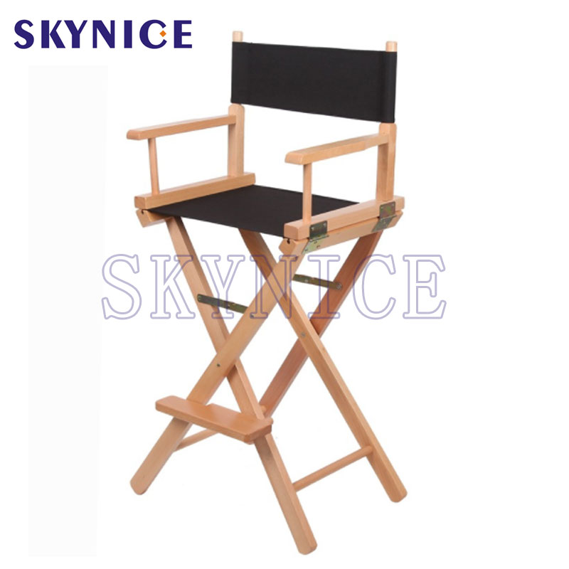 Factory Customized Wooden Folding Director Chair With Armrest