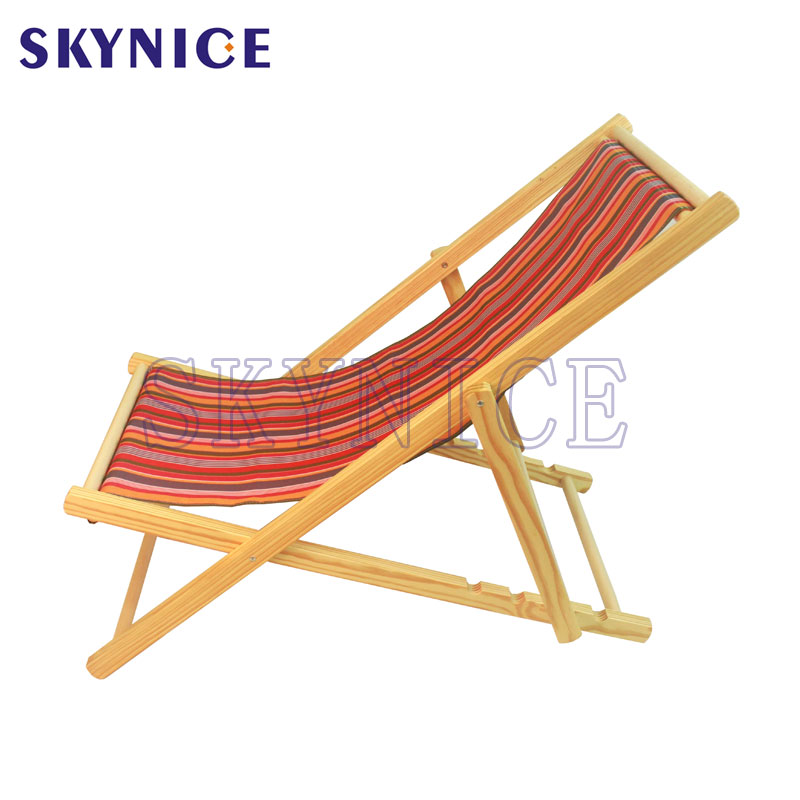 Outdoor Wooden Foldable Beach Sling Chair