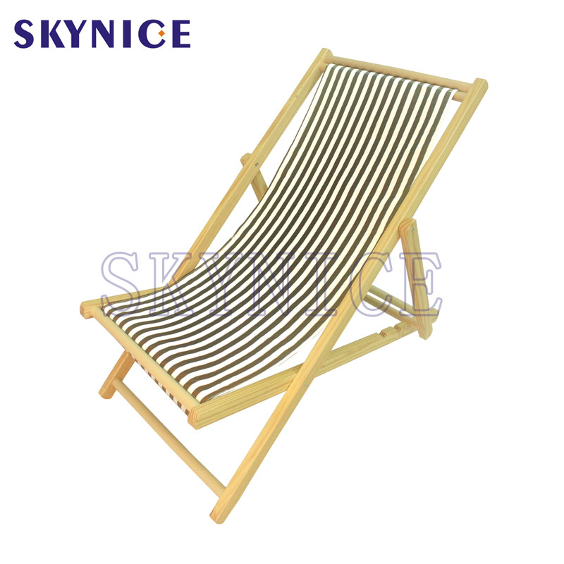 Wood Canvas Office Balcony Lounge Chair