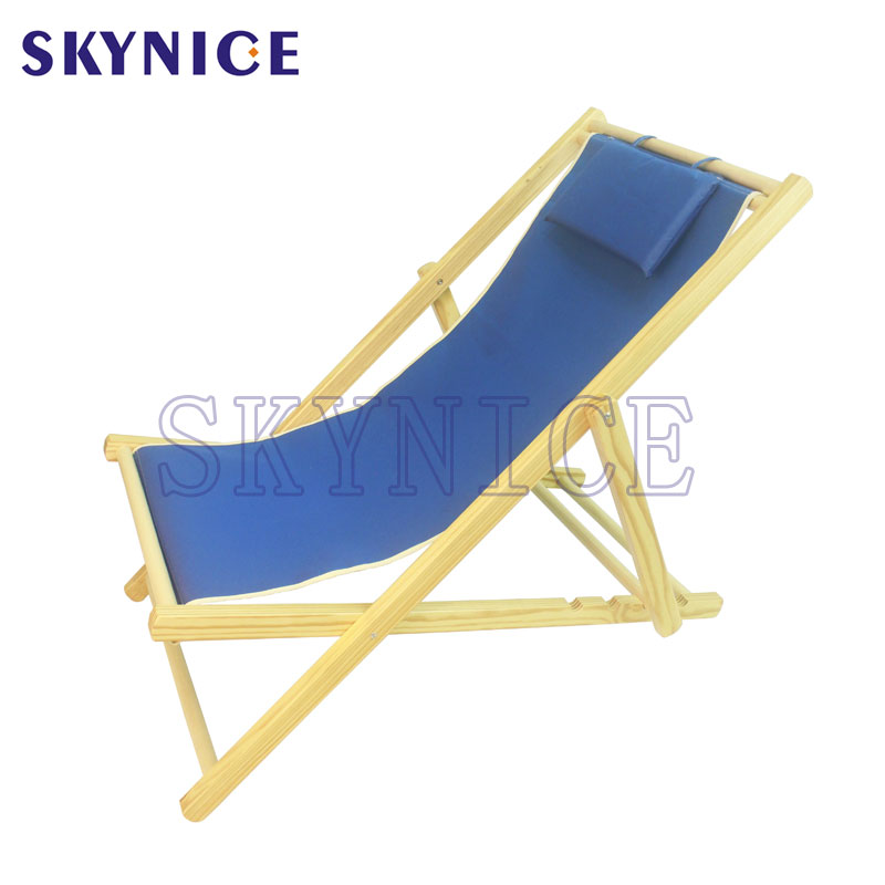 Adjustable Foldable Wooden Beach Chair