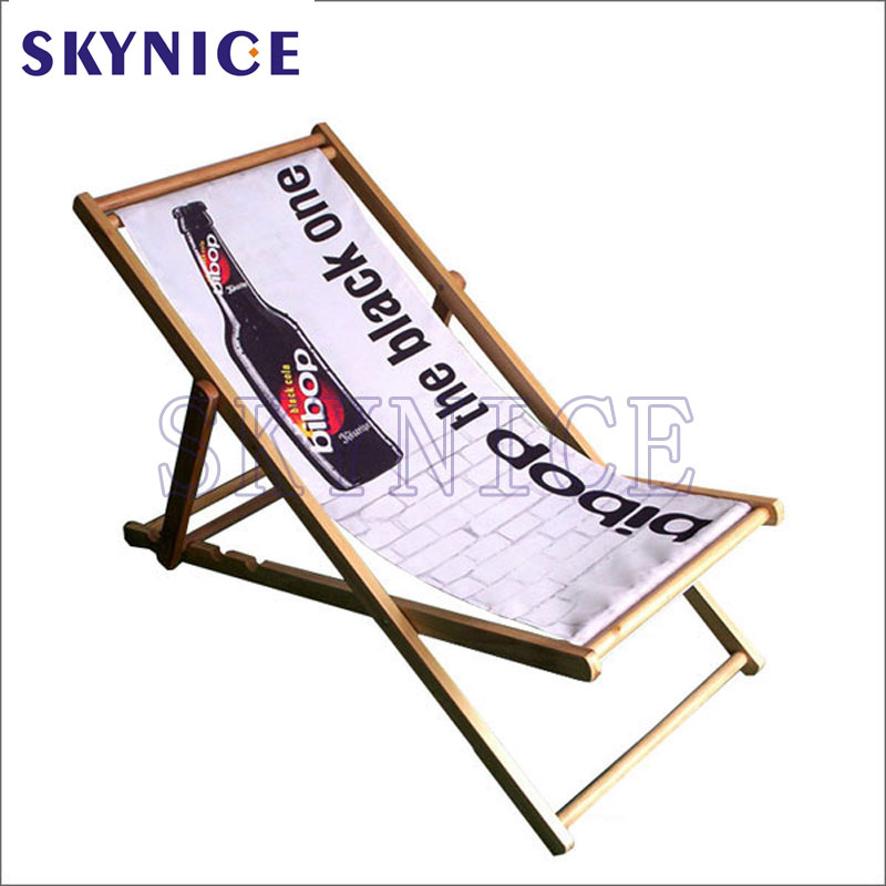 Foldable Wood Sling Deck Chair