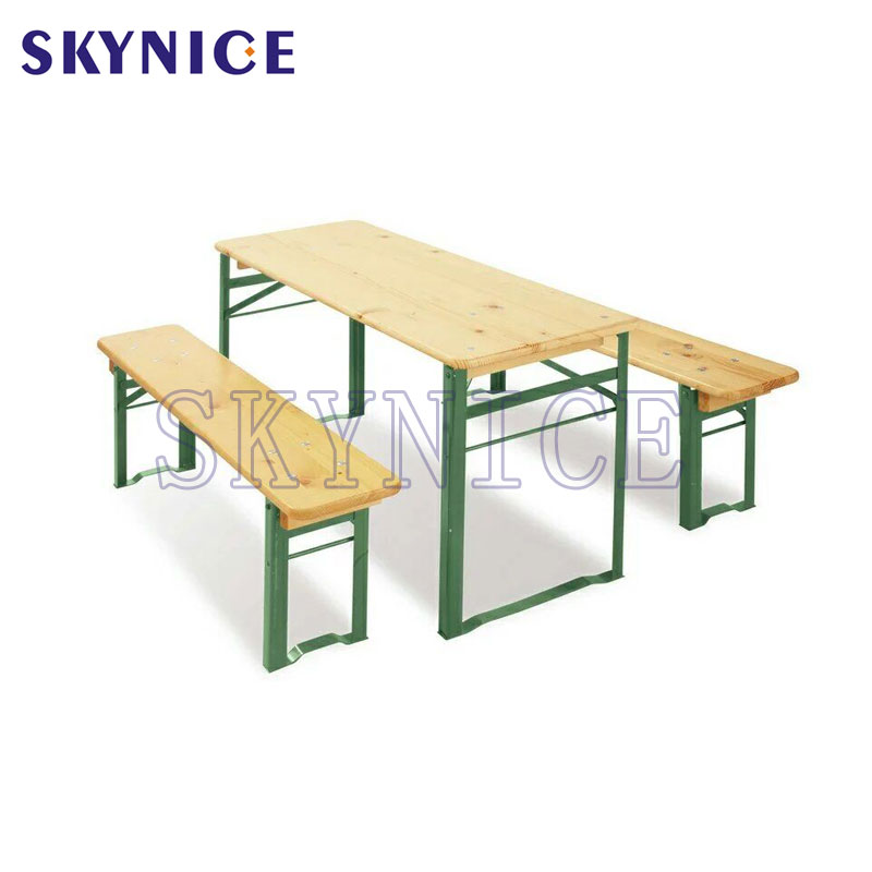 Wooden Foldable Picnic Table with Benches