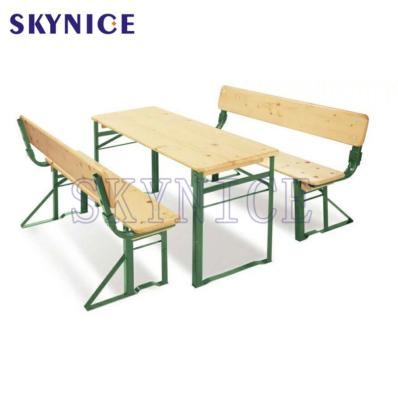 Wooden Beer Table Sets With Backrest