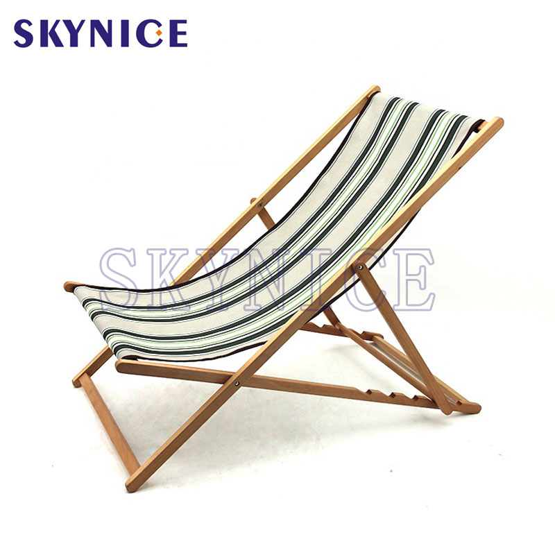 Foldable Wooden Beach Chair Sun Deck Chair