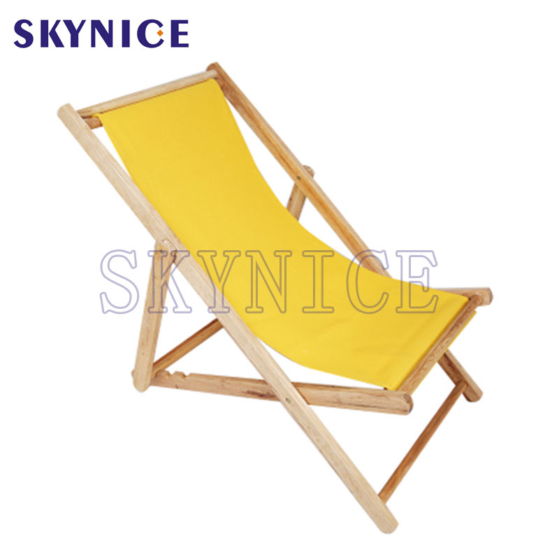 Solid Wood Outdoor Furntiure Foldable Canvas Beach Chair