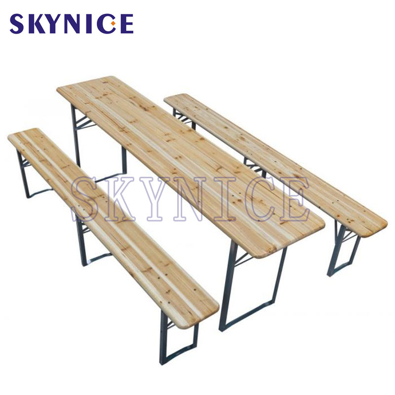 Popular Weather Resistant Garden Foldable Wooden Beer Table Set